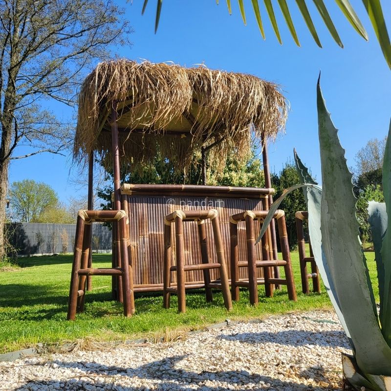 Bar in bambù nero stile capanna