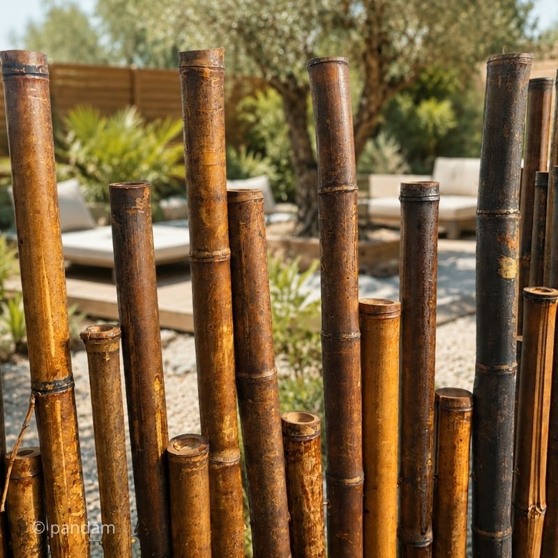 Recinzione in bambù marrone scuro