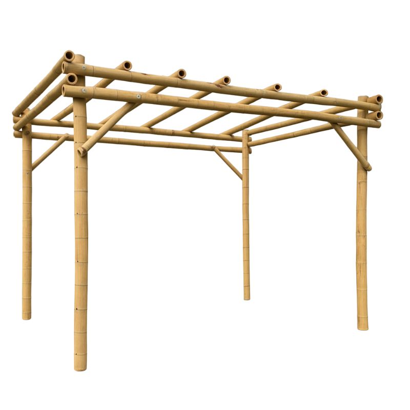 Kit Pergolato in Bambù Naturale 3x3x3 m o 3x4x4 m (Grande diametro)