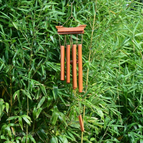 Campana a vento di bambu in stile buddista arrancione