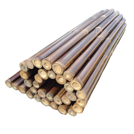 rotolo di recinzione in bambù nero 4-6 cm 120 cm